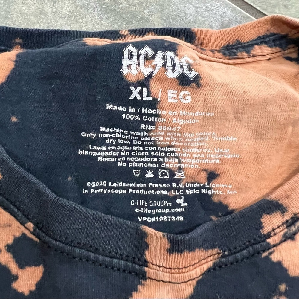 AC/DC Highway To Hell  Tie Dye Graphic Band Tee XL Unisex Adult Preppy Grunge - Picture 4 of 7